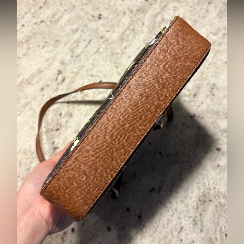 Michael Kors Brown Floral Crossbody Bag - Picture 3 of 7